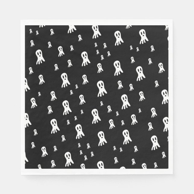 Dark Halloween Ghosts  Napkin (Front)