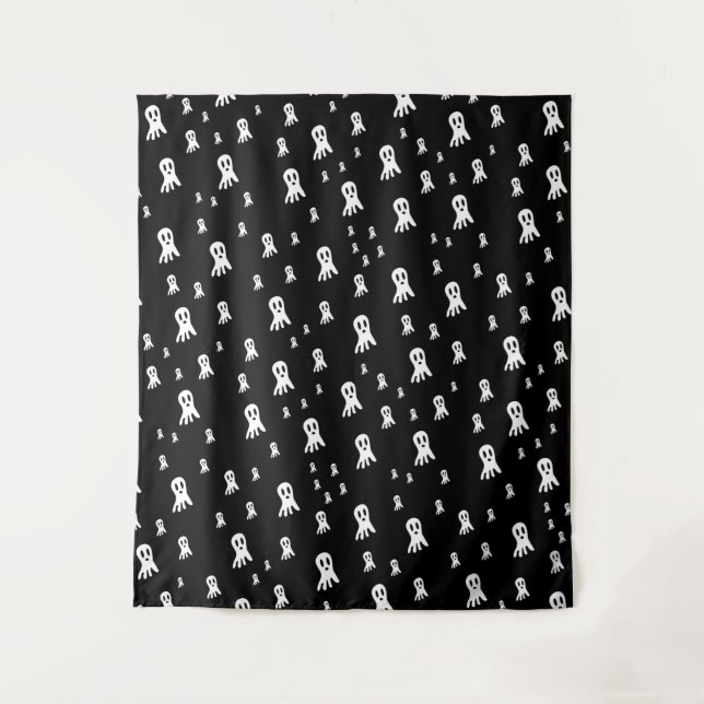 Dark Halloween Ghosts  Tapestry (Front)