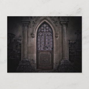 Dark Halloween Gothic graveyard crypt Postcard
