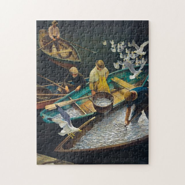 Dark Harbour Fishermen by Newell Convers Wyeth Jigsaw Puzzle (Vertical)