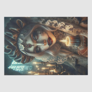 Dark Harlequin Woman Decoupage Paper