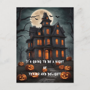 Dark Haunted House Art Eerie Halloween  Postcard