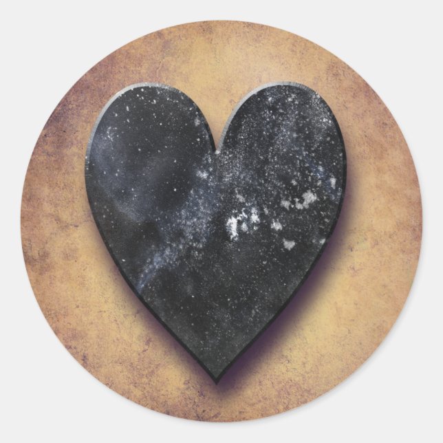 Dark Heart Classic Round Sticker (Front)