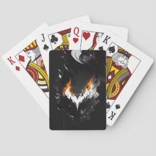 Dark heart on fire playing cards