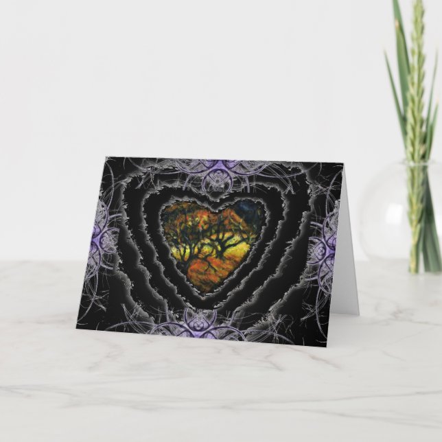 Dark Heart Valentine Romance Love Card (Front)