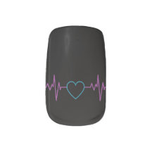Dark heartbeat ekg manicure