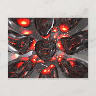 Dark Hearts Abstract Postcard