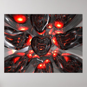 Dark Hearts Abstract Poster