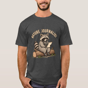 Dark Heather Nature Journalist Raccoon T-Shirt