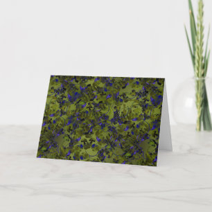 Dark Hops Abstract Botanical green and blue Card