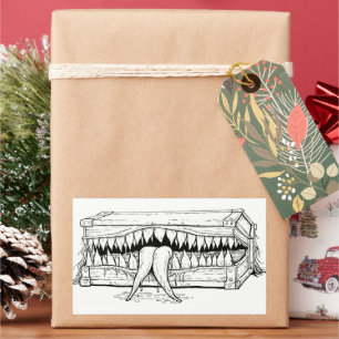 Dark Horror Illustration – Surreal Monster Chest Sticker