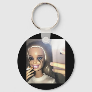 Dark Humour Doll Smoking Selfie Parody Keychain
