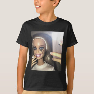 Dark Humour Doll Smoking Selfie Parody  T-Shirt