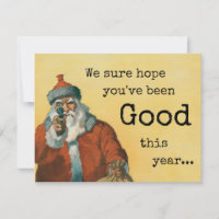 Dark Humour Silly Santa with a GUN