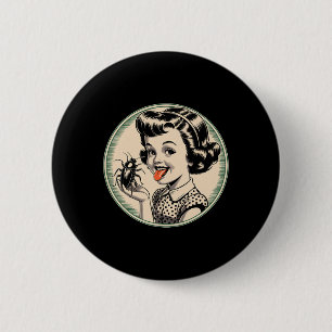Dark Humour Vintage Retro Funny Clic - Bug Licker 2 Inch Round Button