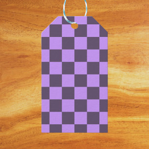 Dark Indigo and Pale Violet Chequerboard Gift Tags