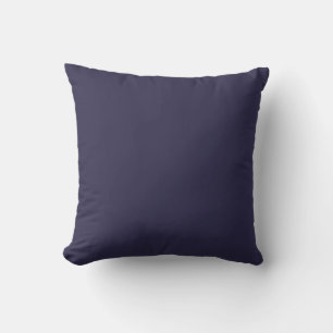Dark Indigo Ink Blue Solid Colour Print Throw Pillow