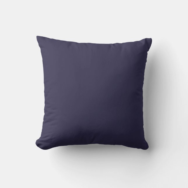 Dark Indigo Ink Blue Solid Colour Print Throw Pillow (Front)