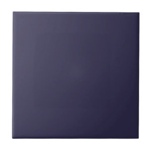 Dark Indigo Ink Blue Solid Colour Print Tile