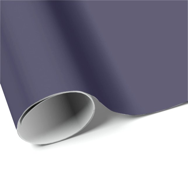 Dark Indigo Ink Blue Solid Colour Print Wrapping Paper (Roll Corner)
