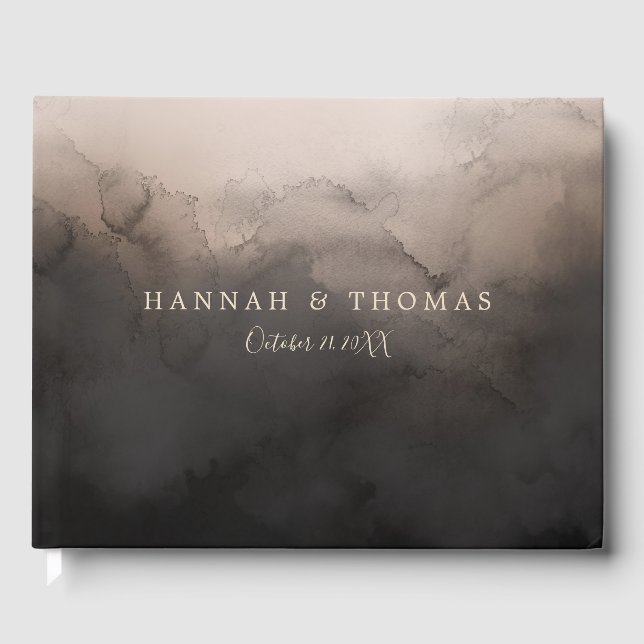 Dark Ink Wedding Guest Book (Front)