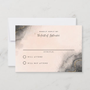 Dark Ink Wedding RSVP Cards