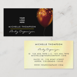 Dark Iridescent Balloons Event Coordinator Business Card