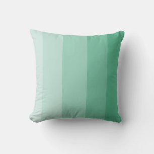 dark Jade Green Ombre Stripe Throw Pillow
