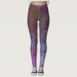 Dark Jewel-Toned Alcohol Ink Abstract Leggings
