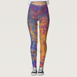 Dark Jewel-Toned Rainbow Tie-Dye Leggings