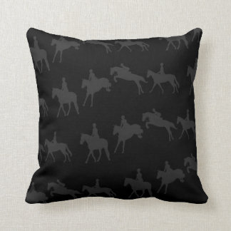 Dark Jumping Horse Sequence Throw Pillow