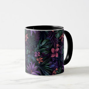 Dark Jungle Flowers  Mug