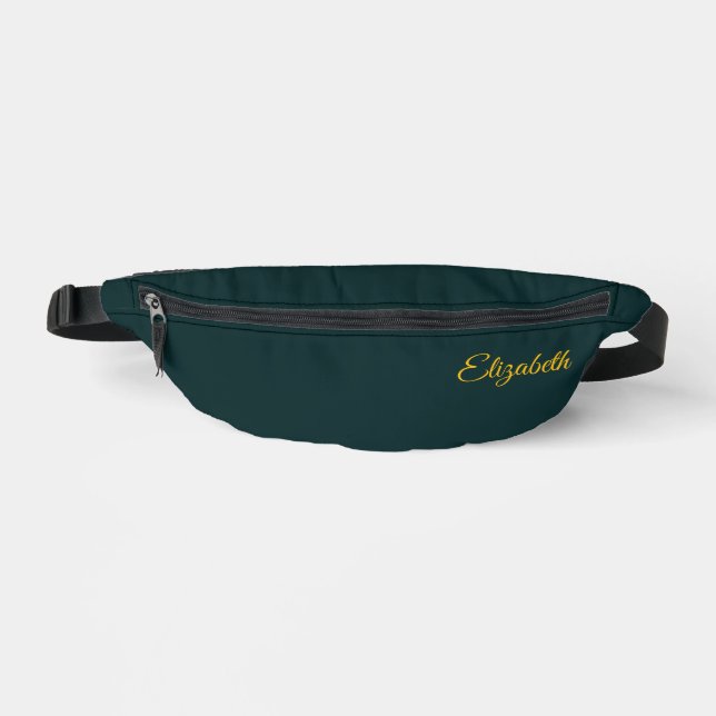 Dark Jungle Green Classic Solid Plain  Fanny Pack (Front)
