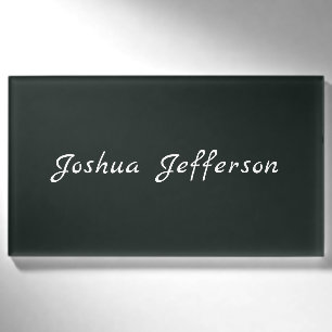 Dark Jungle Green Professional Creative Plain Name Tag