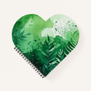 Dark Jungle green watercolor hand drawn texture Notebook