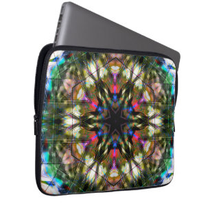 Dark kaleidoscope in acrylic style  laptop sleeve