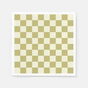 Dark Khaki and Beige Chequerboard Napkin