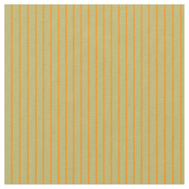 Dark Khaki and Dark Orange Striped/Lined Pattern Fabric (Close Up)