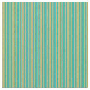 Dark Khaki and Light Sea Green Coloured Pattern Fabric