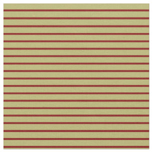 Dark Khaki and Maroon Stripes Fabric