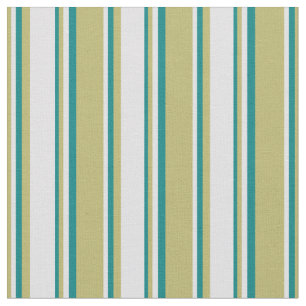 Dark Khaki, Lavender, and Teal Coloured Stripes Fabric