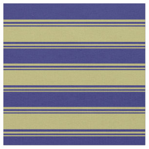 Dark Khaki & Midnight Blue Coloured Lined Pattern Fabric