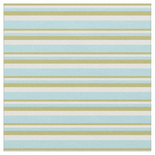 Dark Khaki, White & Powder Blue Coloured Pattern Fabric