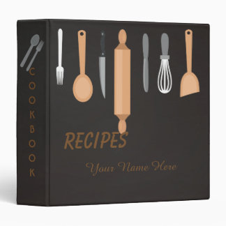 Dark Kitchen utensils recipe binder book