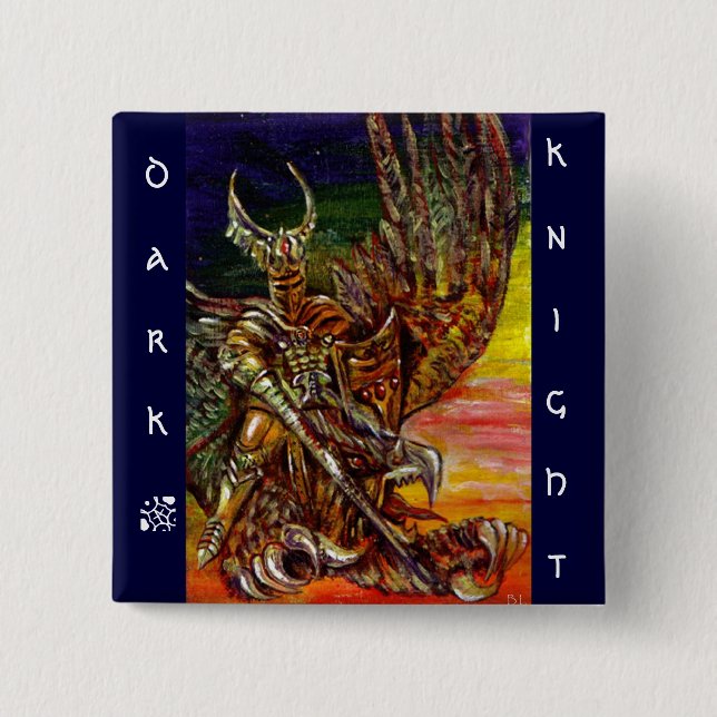 DARK KNIGHT 2 INCH SQUARE BUTTON (Front)