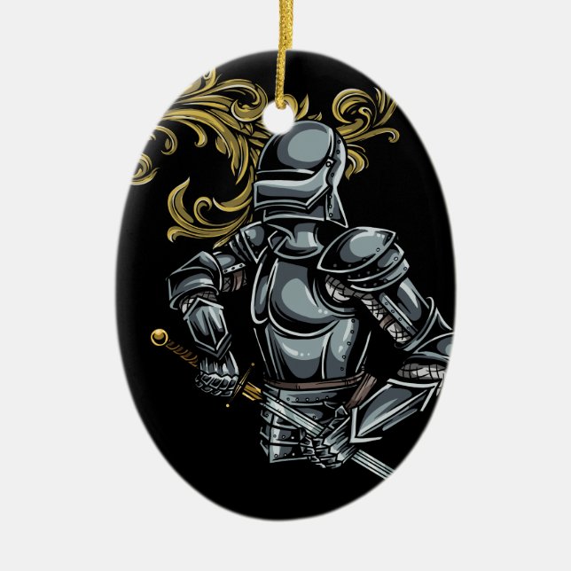 Dark Knight Armour Ceramic Ornament (Front)