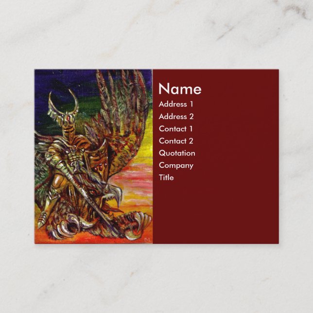 DARK KNIGHT Red Business Card (Front)