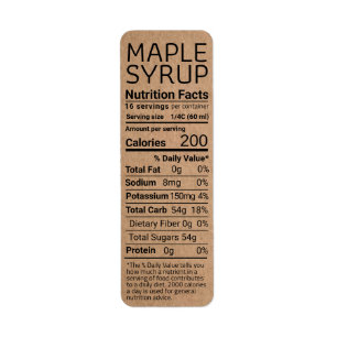 Dark Kraft Adresse de retour Sirop d'érable Nutrit