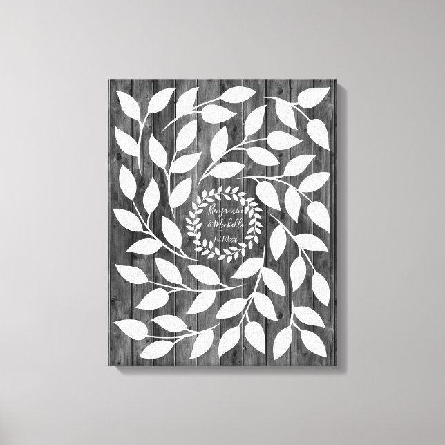 Dark Laurel - 50 Signature Canvas Guest Book (Front)