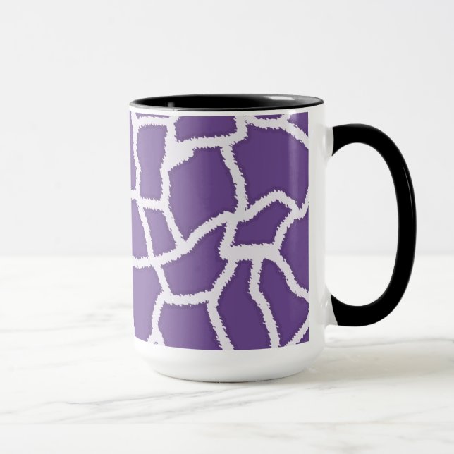 Dark Lavender Giraffe Print; Retro Chalkboard Mug (Right)